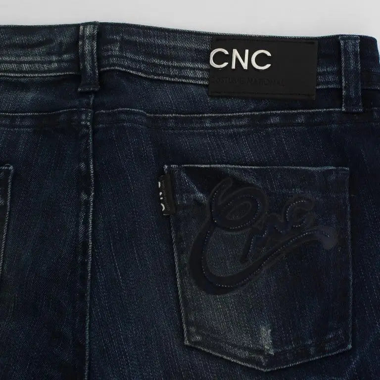 Costume National Blue Wash Cotton Slim Fit Skinny Jeans