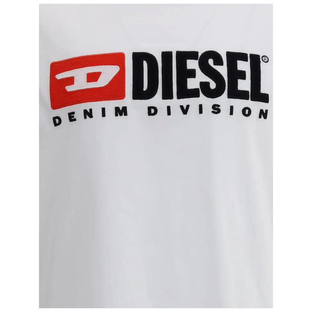Hvid bomulds t-shirt fra Diesel med rød-sort logo