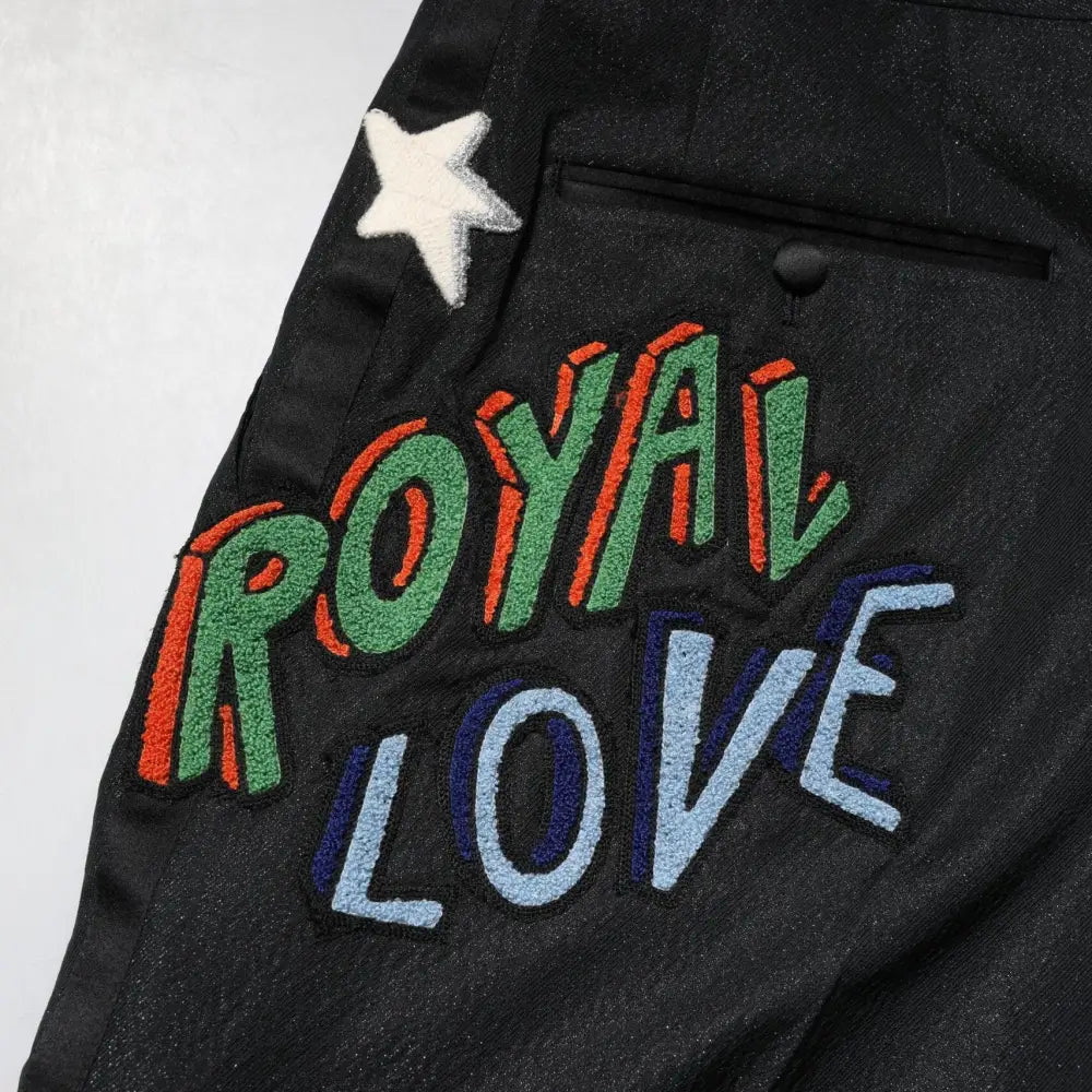 Dolce & Gabbana Black Graphic Embroidery Men Pants