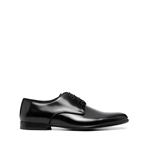 Dolce & Gabbana Black Leather Derby Formal Shoes