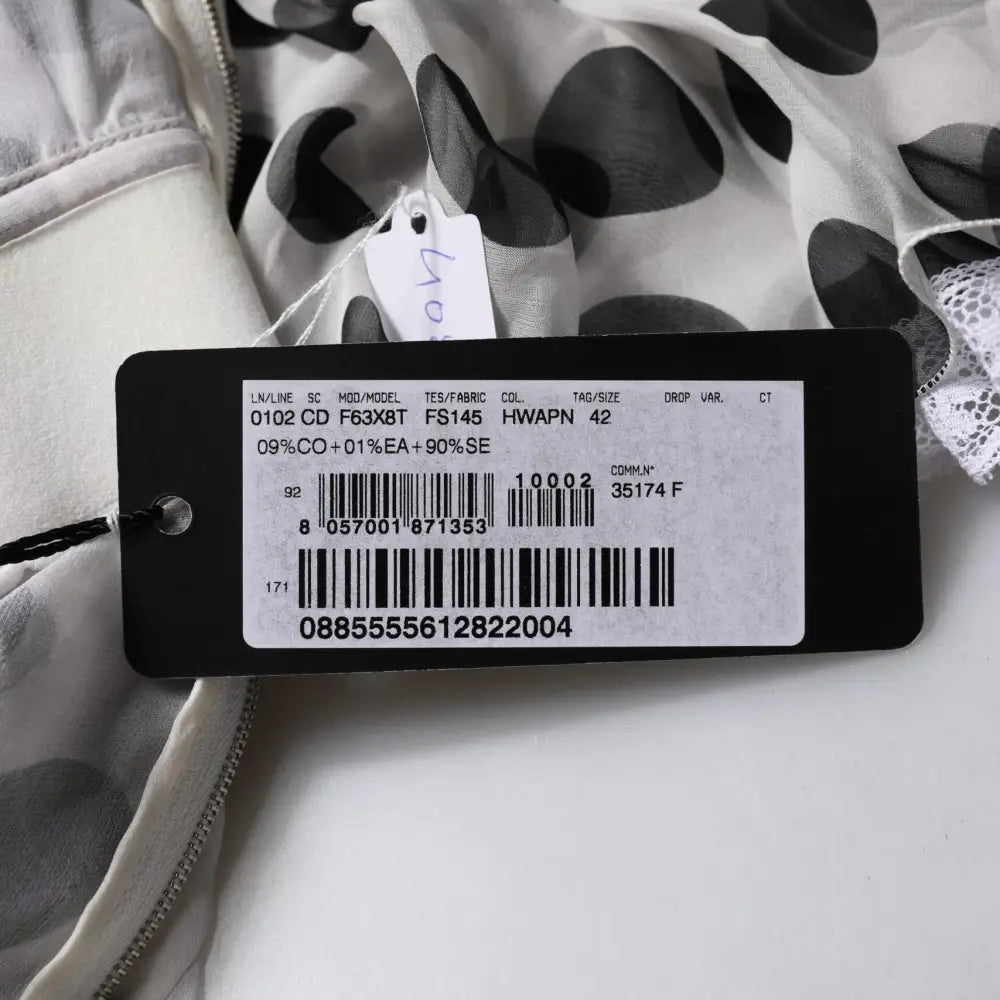 Dolce & Gabbana White Polka Dotted Silk Blend A-line Dress