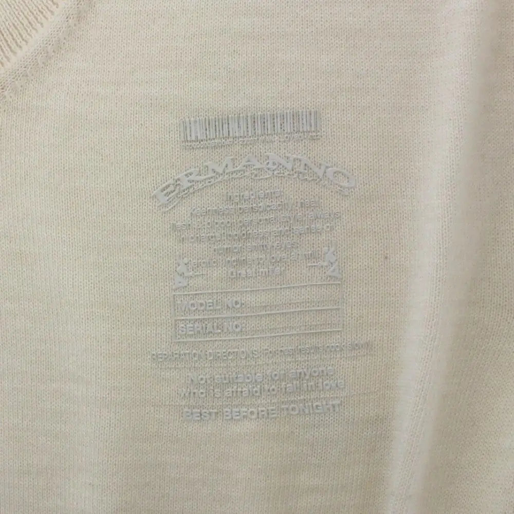 Ermanno Scervino Off White Wool Blend V-neck Pullover Sweater