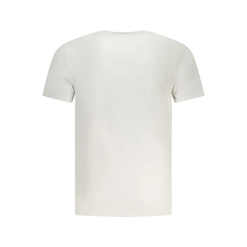 Guess jeans bianco cotton men t-shirt, plain off-white crew neck short sleeves