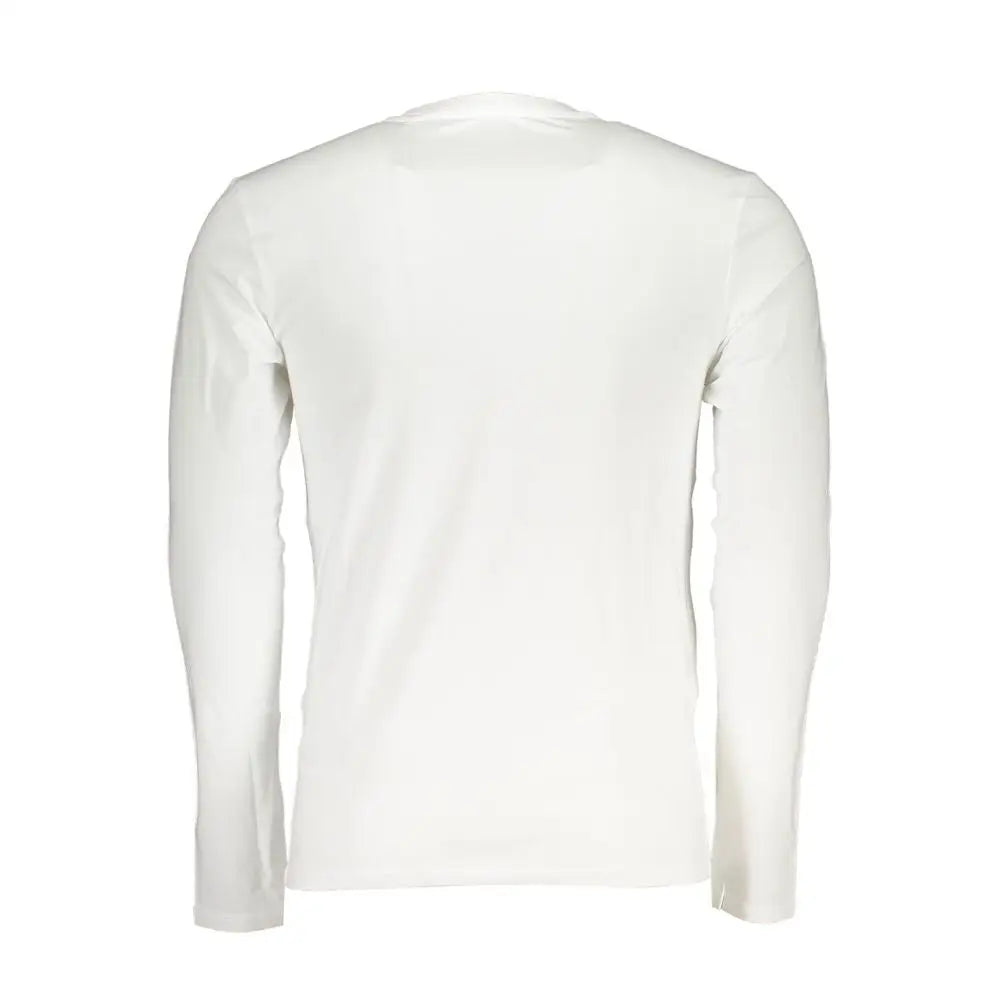 Hvid langærmet Guess Jeans T-shirt i 100% bomuld