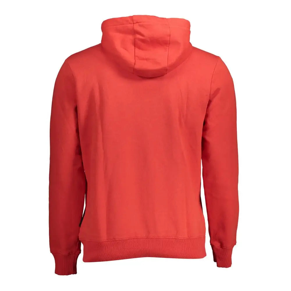 Vibrant Napapijri Rosso cotton herresweatshirt i korallerød med blød ribkant