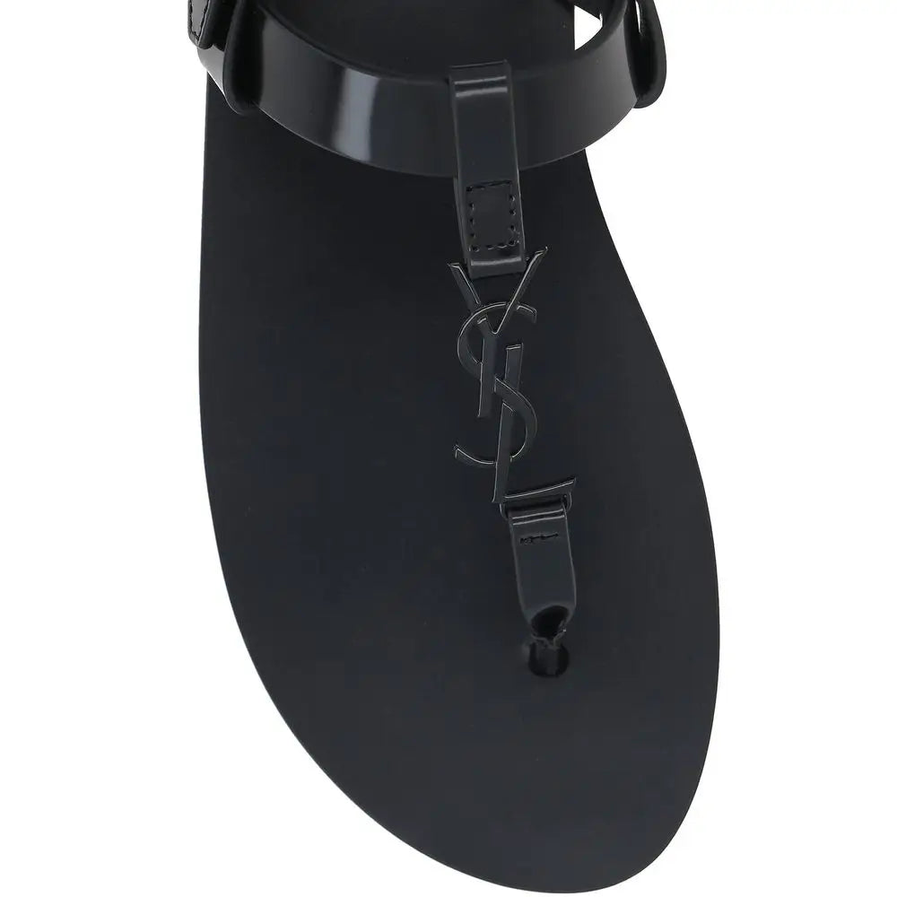 Saint Laurent Black Calfskin Sandals - Sandaler