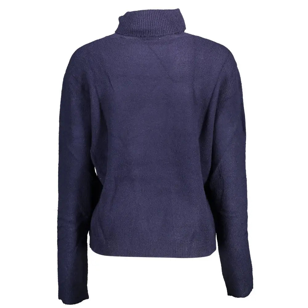 U.S. Polo Assn. blå nylon sweater med navyblå turtleneck