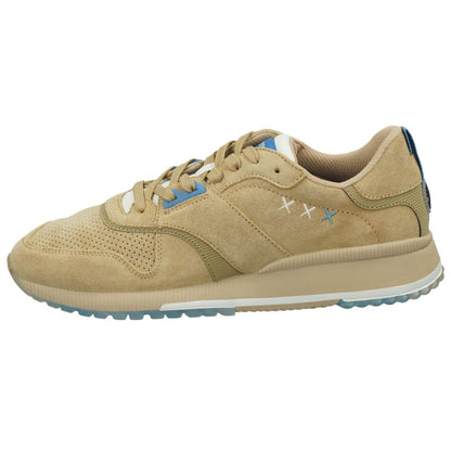 Scotch & Soda Beige Leather Low Top Sneakers