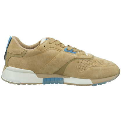 Scotch & Soda Beige Leather Low Top Sneakers