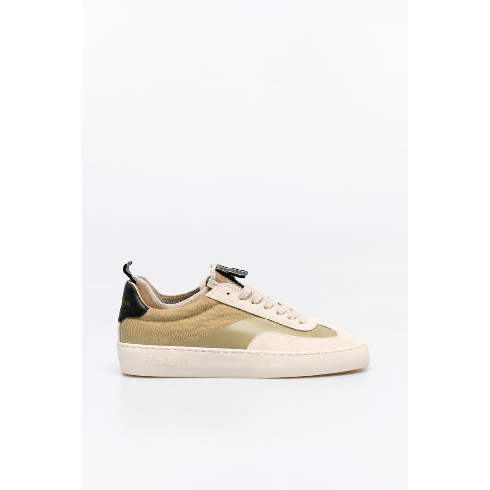 Scotch & Soda Beige Leather Low Top Sneakers