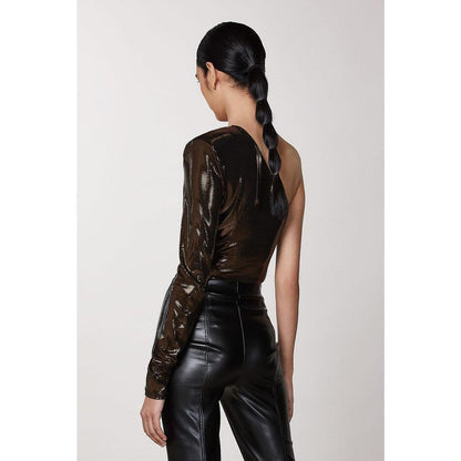 Patrizia Pepe Brown Acetate Blouse