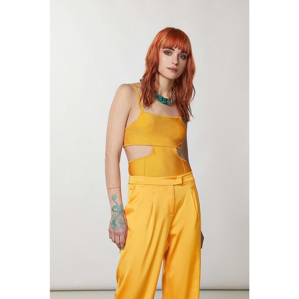 Patrizia Pepe Orange Viscose Tank Tops