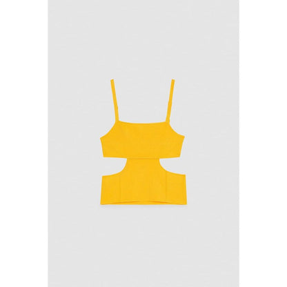 Patrizia Pepe Orange Viscose Tank Tops