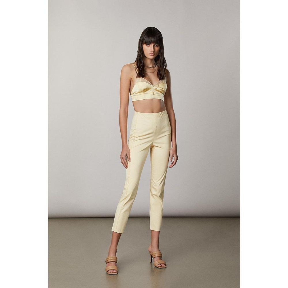 Patrizia Pepe Yellow Polyester Casual Pants