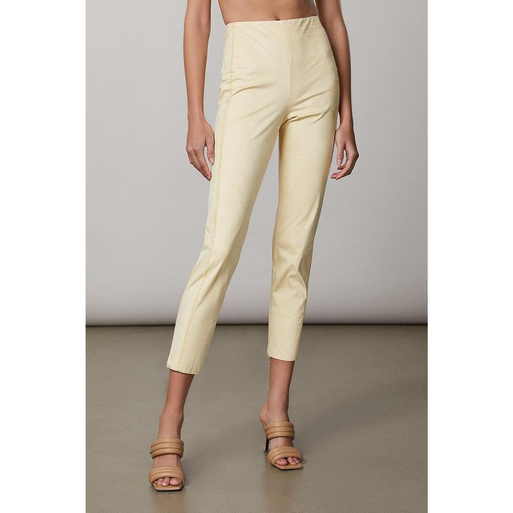 Patrizia Pepe Yellow Polyester Casual Pants