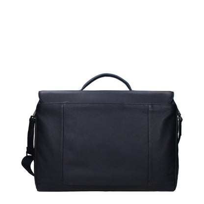Piquadro Blue Leather Business And Laptop Bag