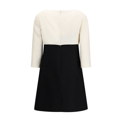 Valentino Black Fleece Wool Cocktail Dress