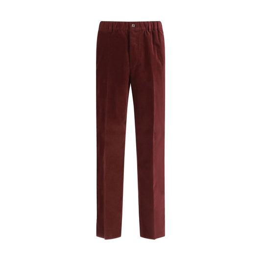 Fendi Bordeaux Cotton Casual Pants