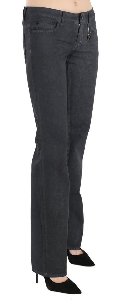 Costume National Gray Low Waist Straight Denim Pants Jeans
