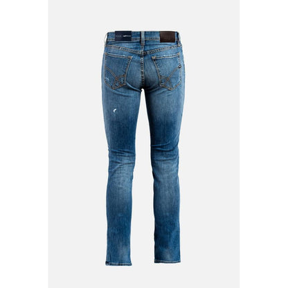 Gas Blue Cotton Straight-Leg Jeans