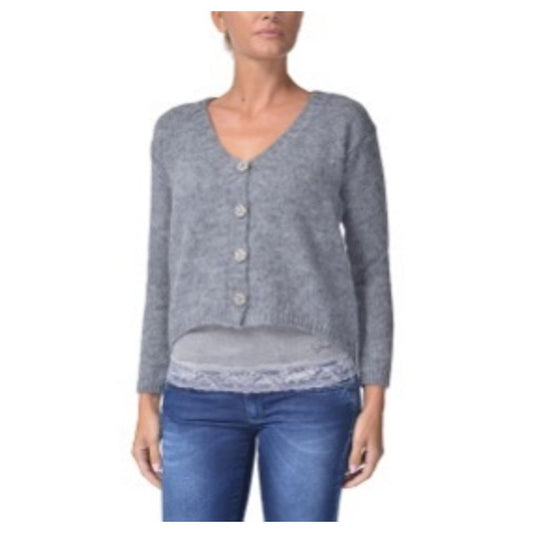 Gas Black Marabou Cardigan