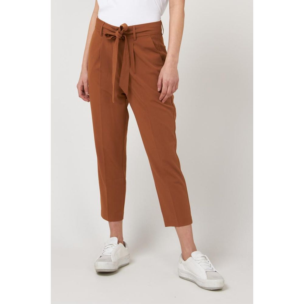 Gas Brown Polyester Casual Pants