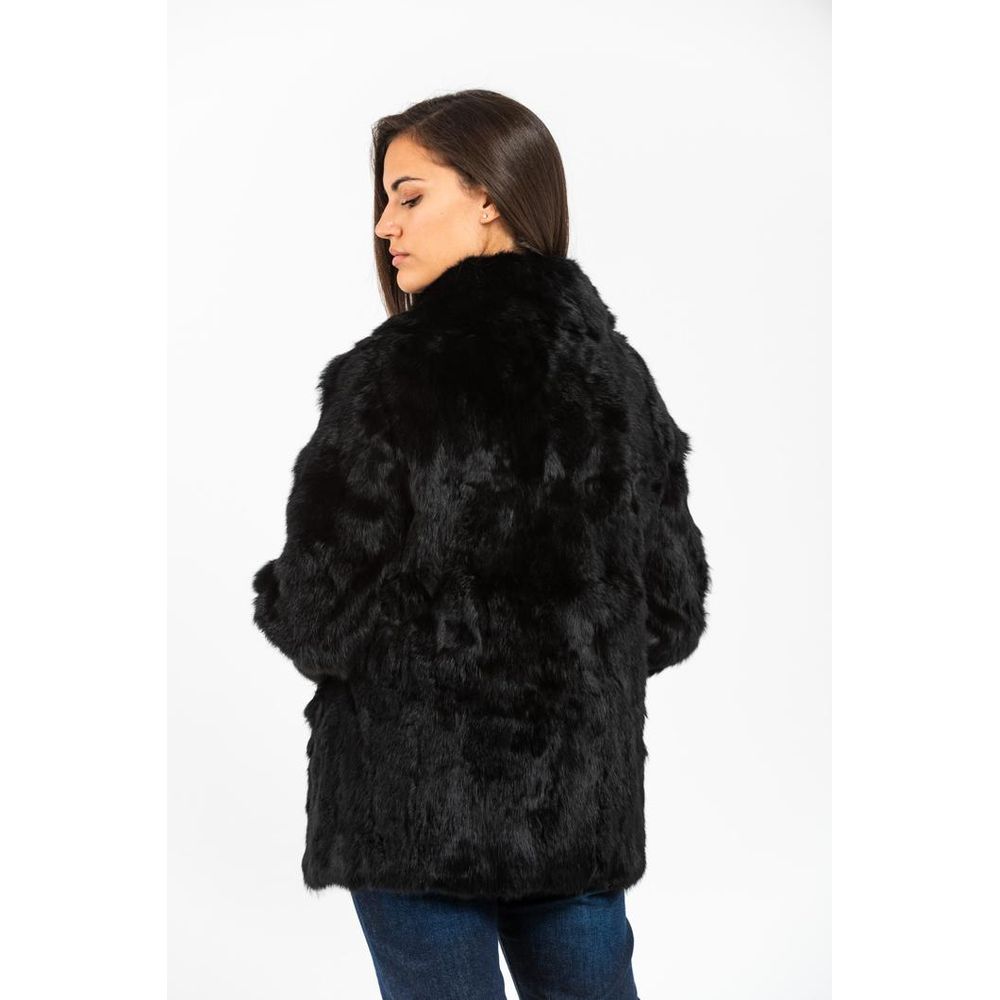 Gas Black Fur Coat