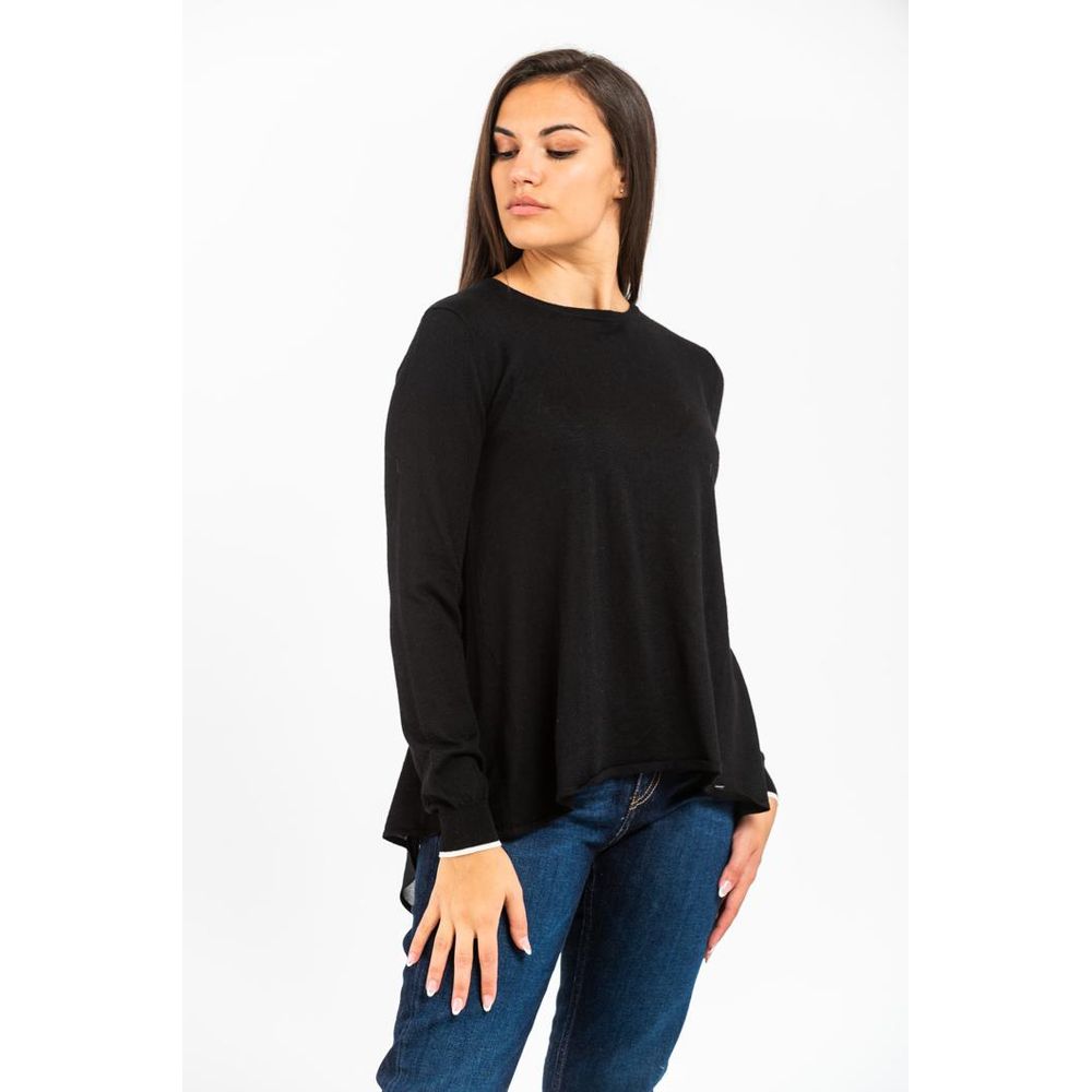 Gas Black Viscose Long Sleeve T-Shirt