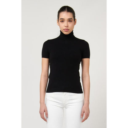 Gas Black Viscose Turtleneck
