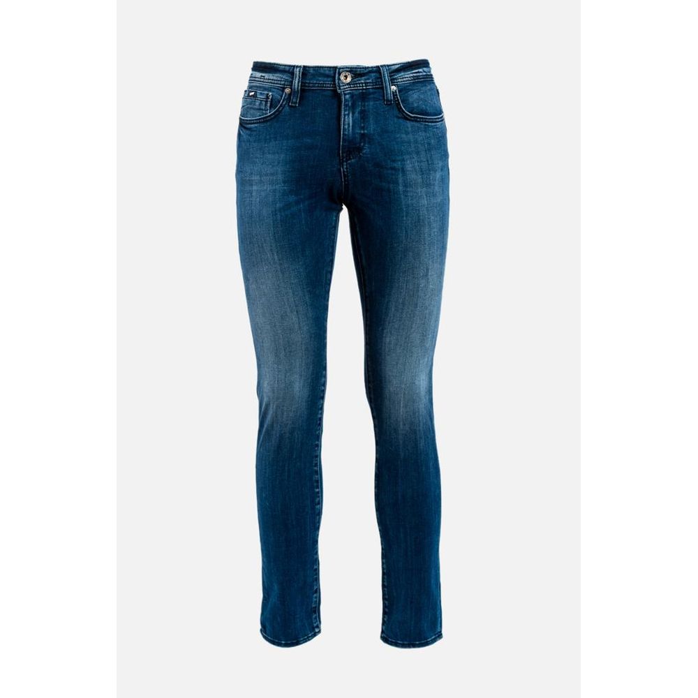 Gas Blue Cotton Slim Fit Jeans