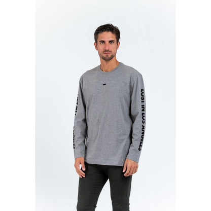 Gas Gray Cotton Long Sleeve T-Shirt