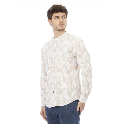 Baldinini Trend Cream Cotton Long Sleeve T-Shirt