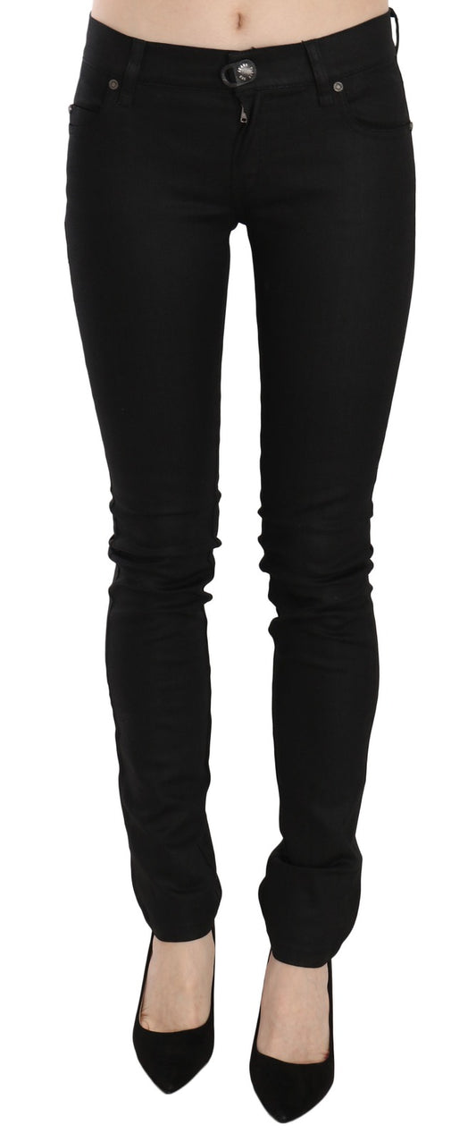 Black mid waist skinny cotton jeans from PLEIN SUD JENIUS