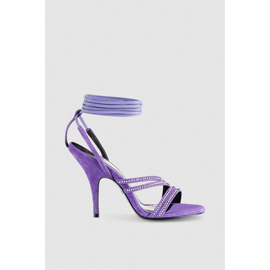 Patrizia Pepe Silver Goatskin Stiletto Heel Sandals