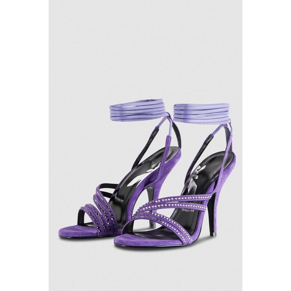 Patrizia Pepe Silver Goatskin Stiletto Heel Sandals