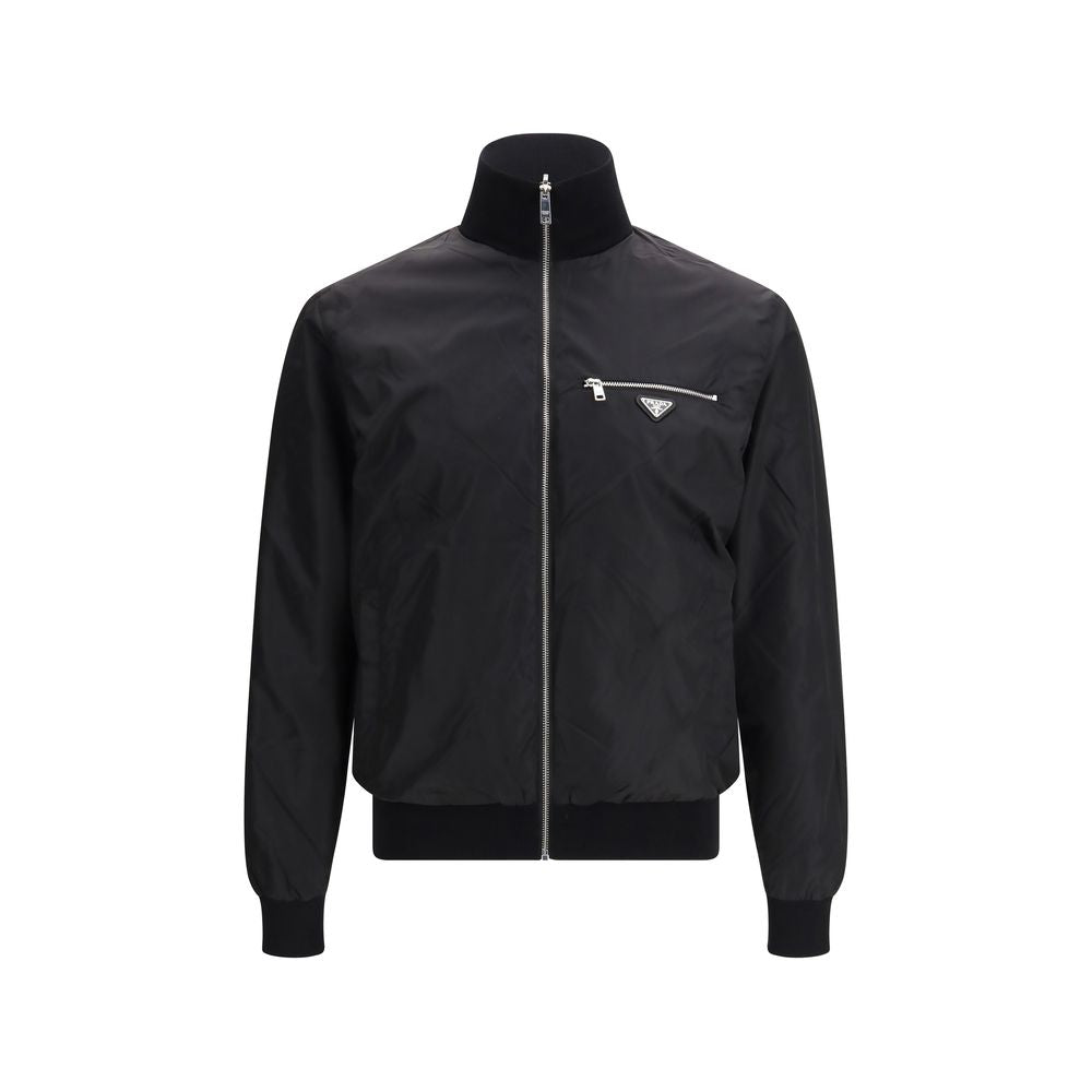 Prada Black Fleece Wool Bomber
