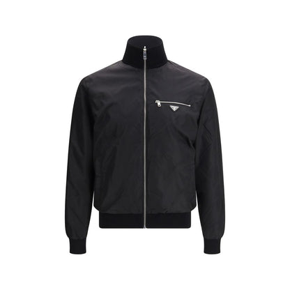 Prada Black Fleece Wool Bomber