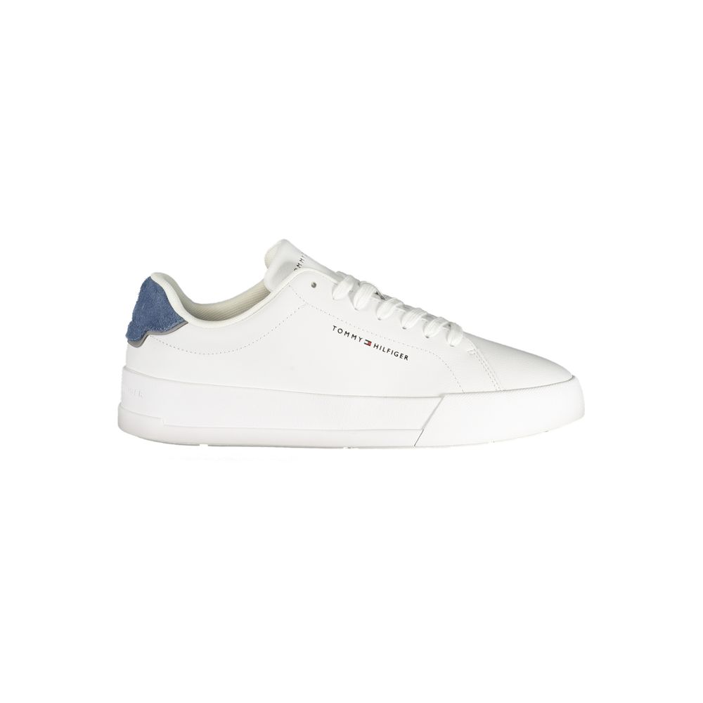 Tommy Hilfiger White Polyurethane Men's Sneakers