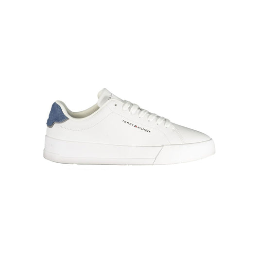 Tommy Hilfiger White Polyurethane Men's Sneakers