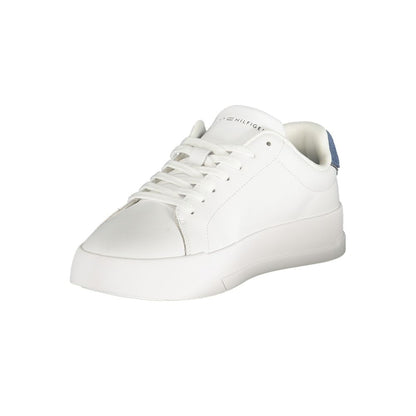 Tommy Hilfiger White Polyurethane Men's Sneakers