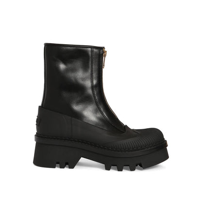 Chloé Black Calfskin Lace-Up Boots
