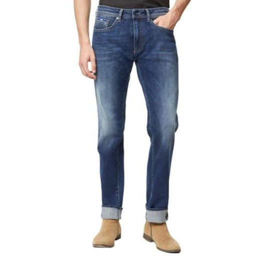 Gas Blue Cotton Slim Fit Jeans