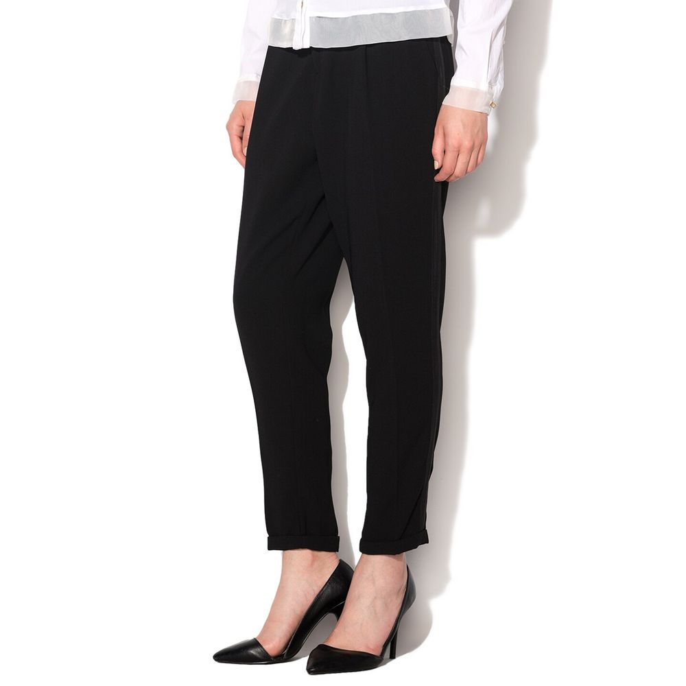 Gas Black Polyester Casual Pants