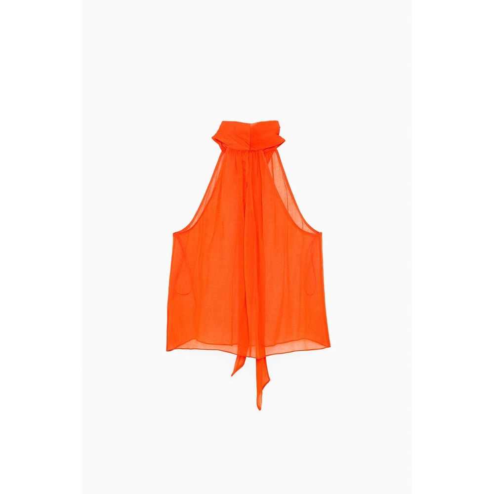 Patrizia Pepe Orange Viscose Tank Tops