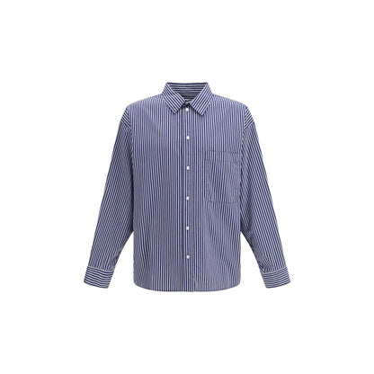 Balenciaga Blue Cotton Pattern Shirt
