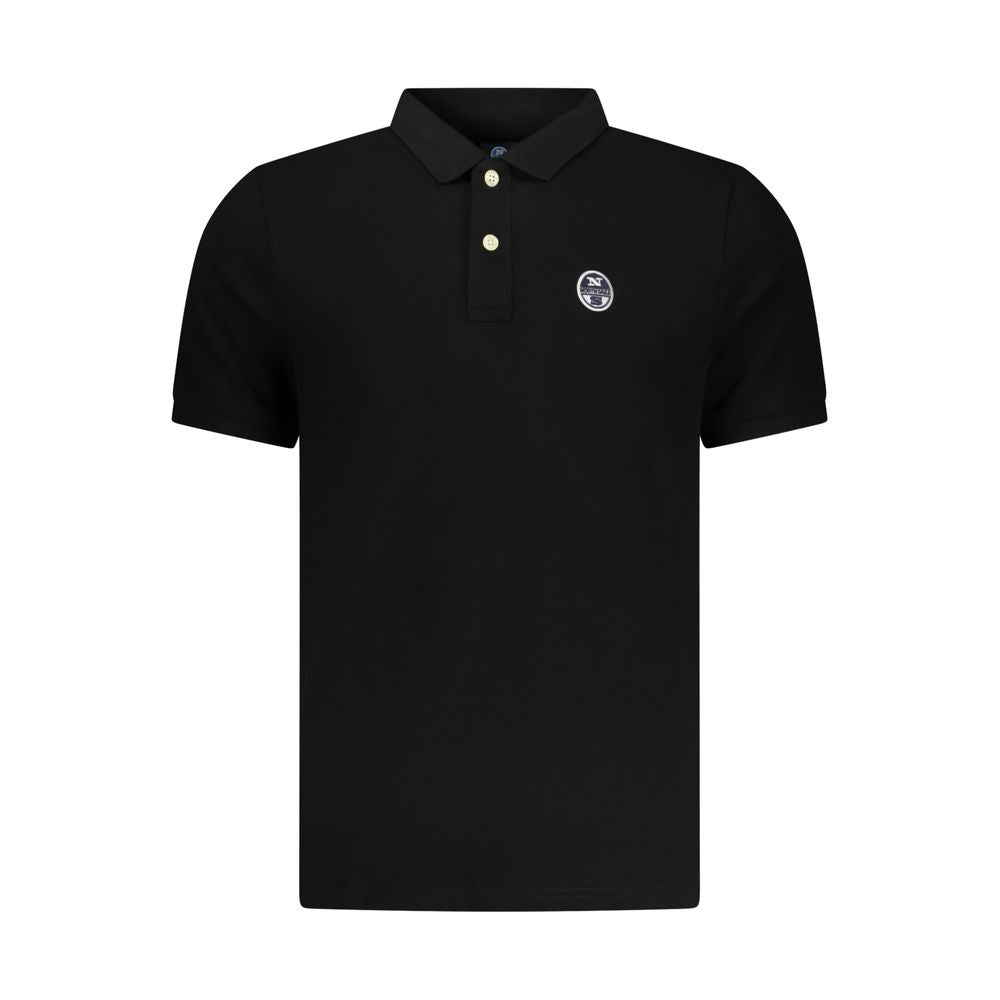 North Sails Black Cotton Men Polo Shirt