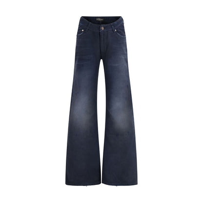Balenciaga Blue Cotton Flared Jeans
