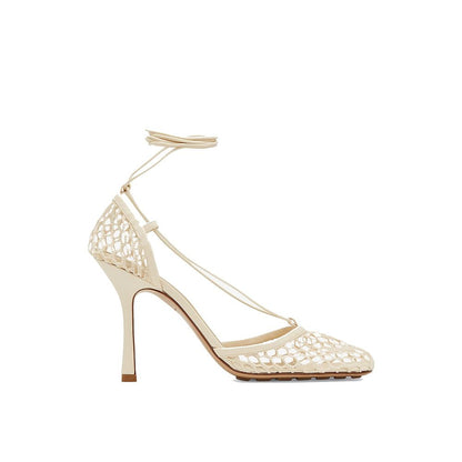 Bottega Veneta White Fabric High Heel Pumps