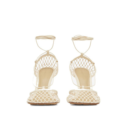 Bottega Veneta White Fabric High Heel Pumps
