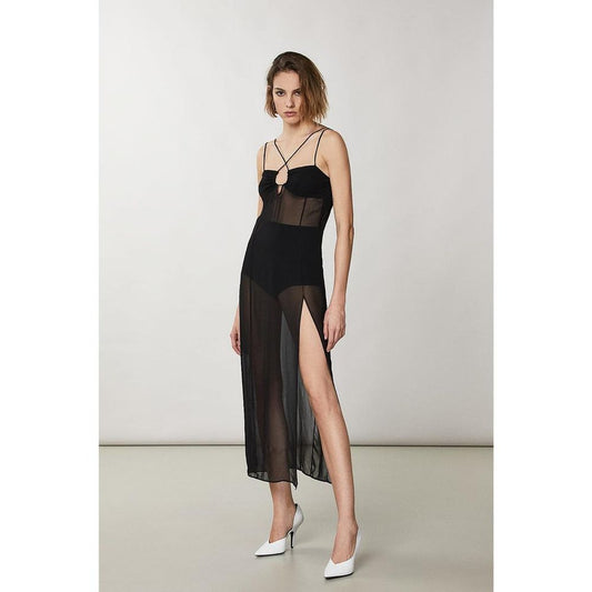 Patrizia Pepe Black Viscose Cocktail Dress